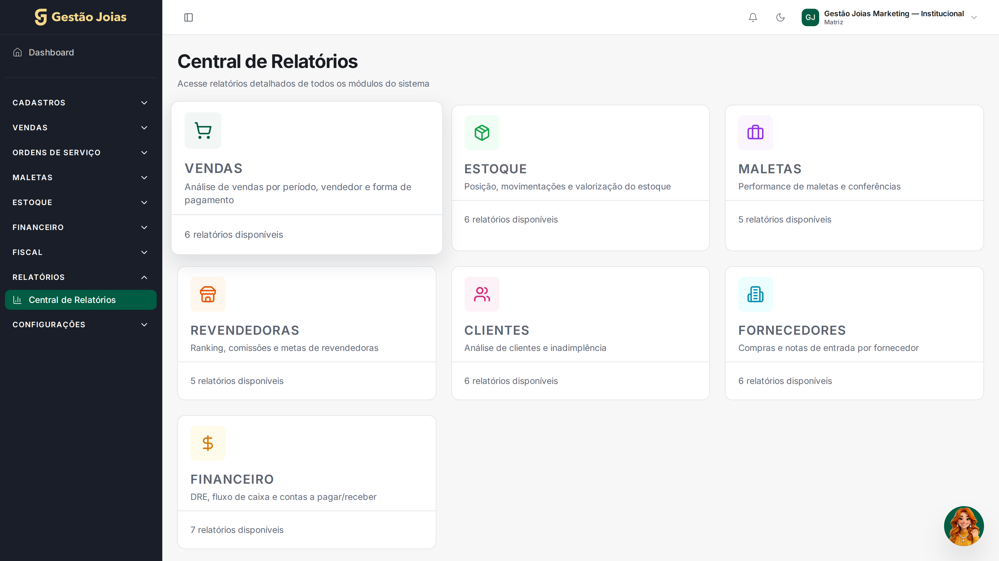 Relatórios — Gestão Joias